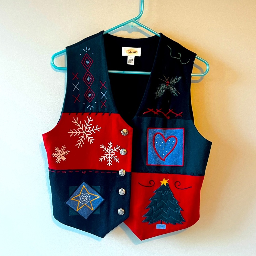 Authentic vintage Talbots ugly Christmas vest ugly sweater